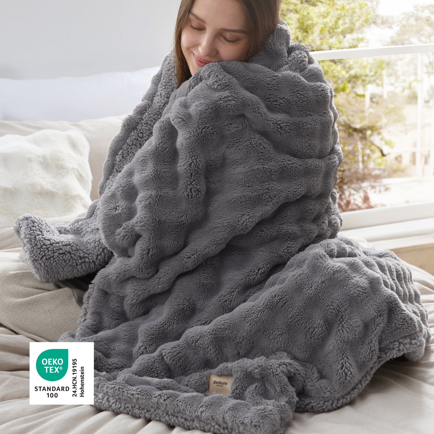 GentleSoft® Bubble Sherpa Fleece Blanket