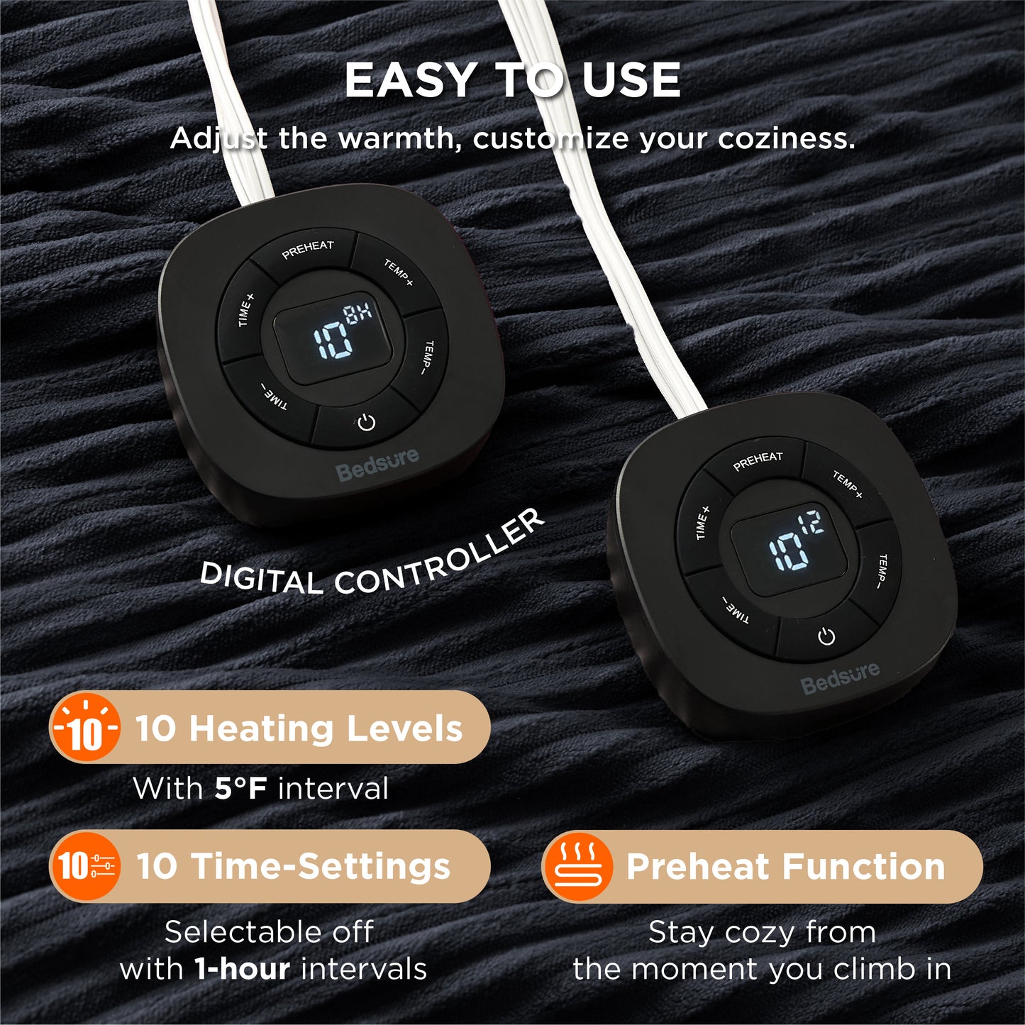 GentleSoft® Ribbed Heated Blanket