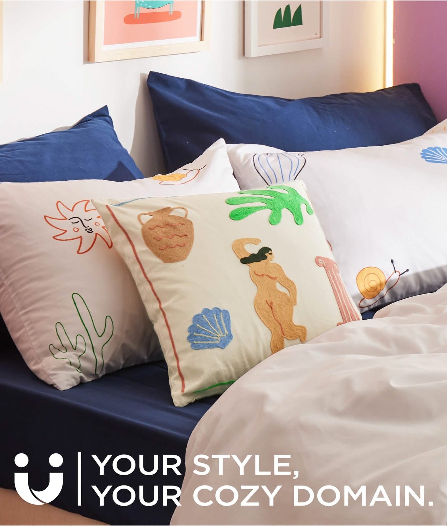 U by 100% Cotton - Dawn Island Throw Pillow Cover