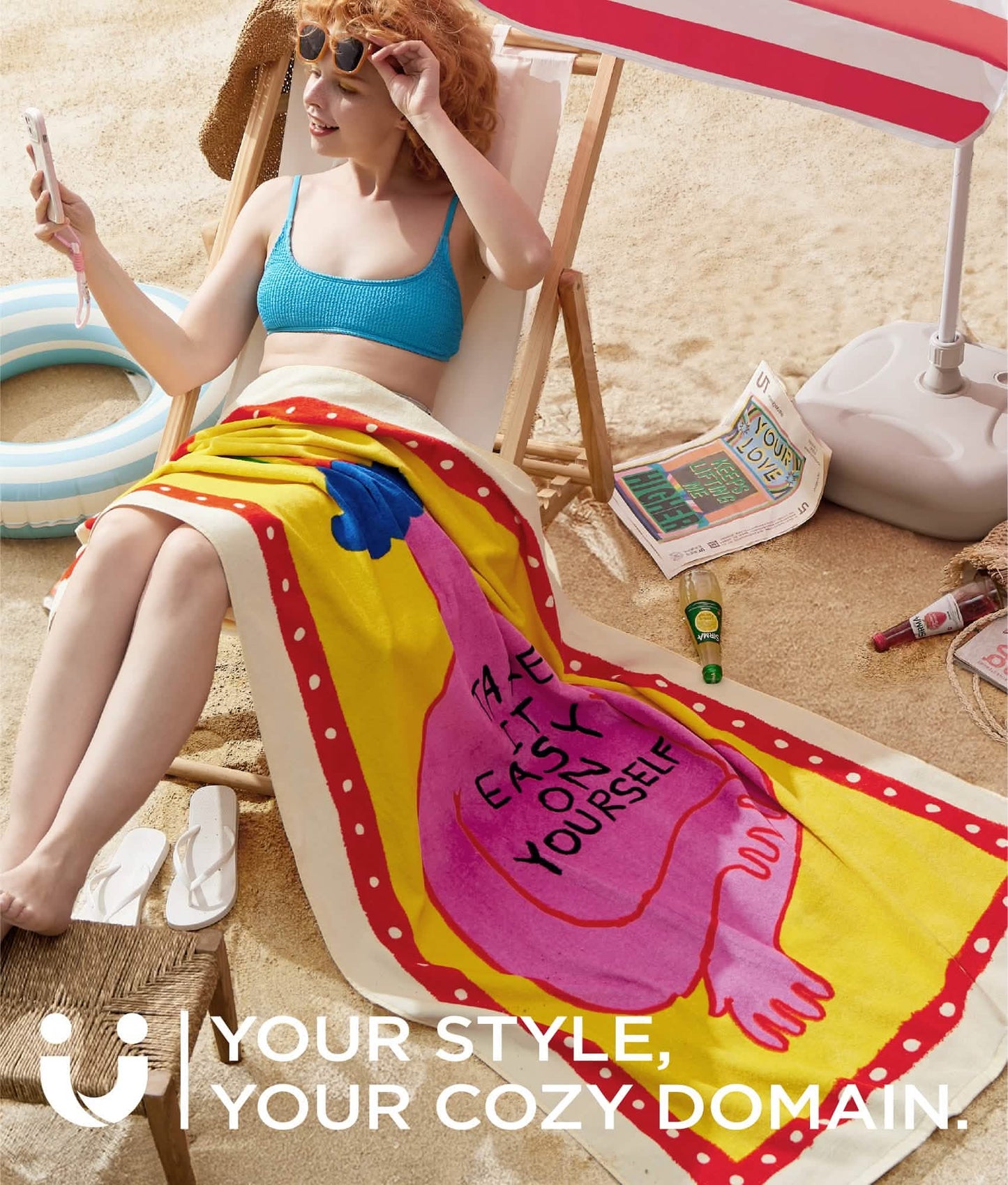 U by 100% Cotton- Simplicity Oversized Beach Towel