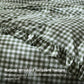 Ruffled Cotton-Like Gingham Duvet Cover Set