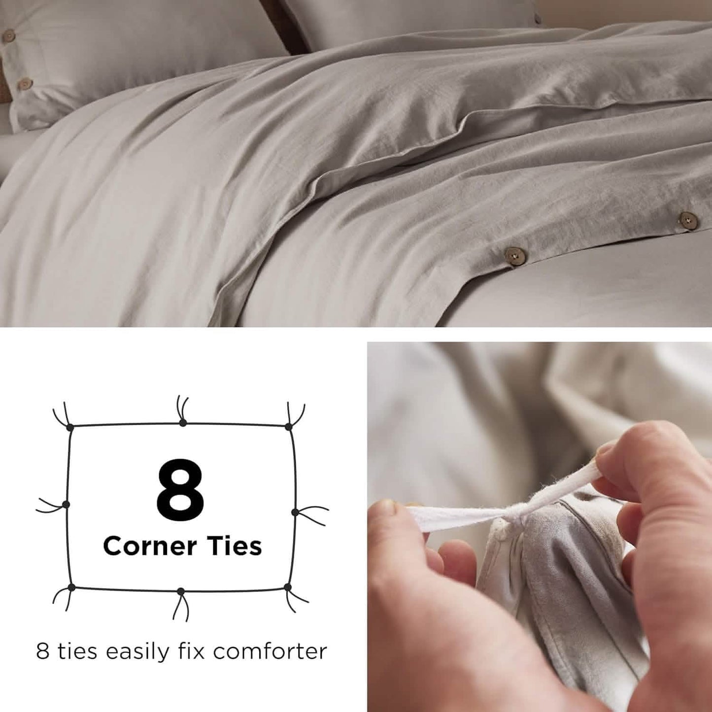 Cotton Linen Hybrid Duvet Cover Set