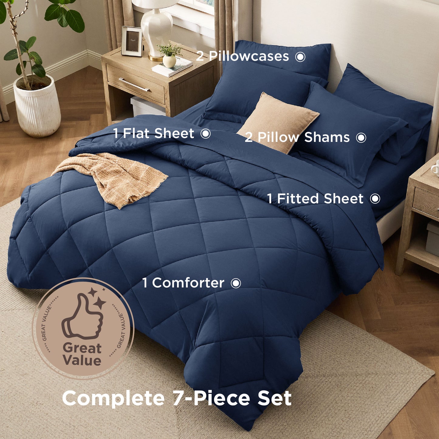 Gentlesoft® Diamond Quilted Bed-in-a-bag