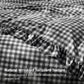 Ruffled Cotton-Like Gingham Duvet Cover Set