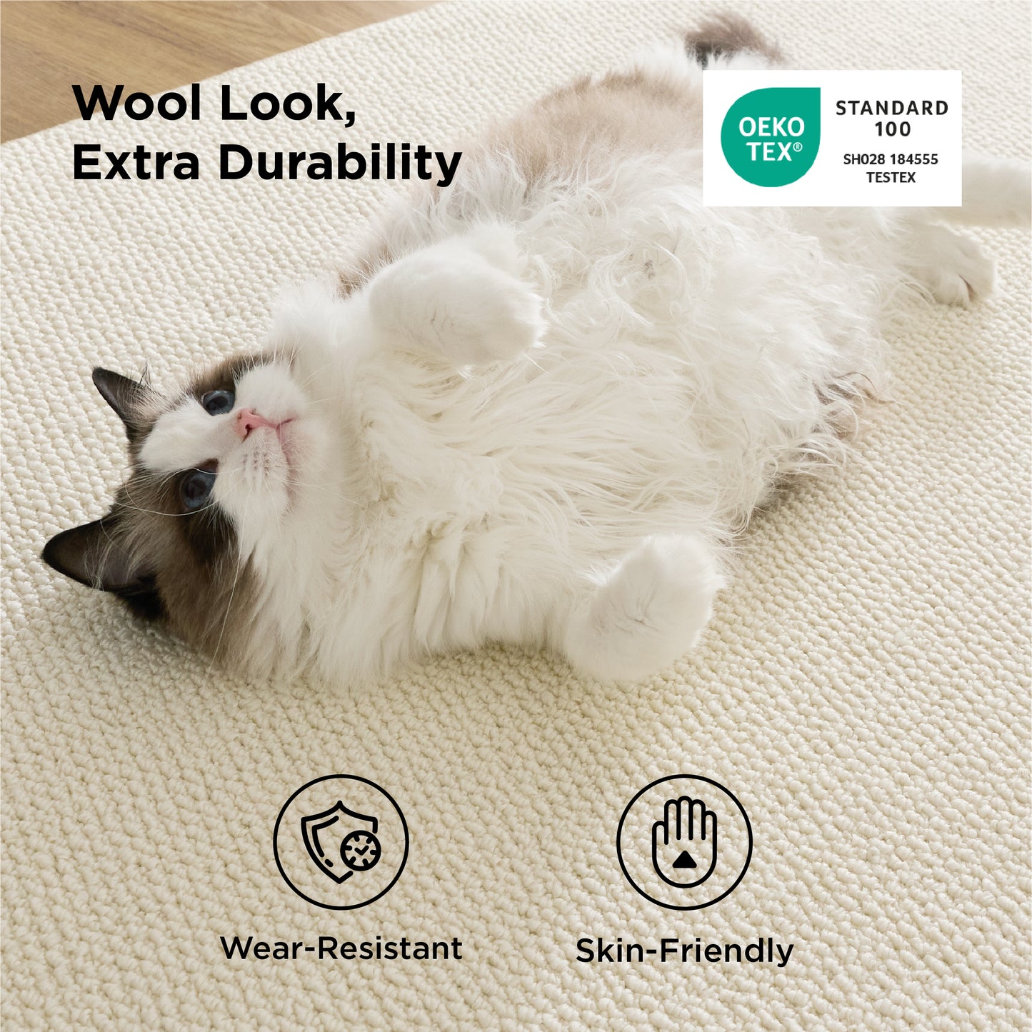 Faux Wool Area Rug