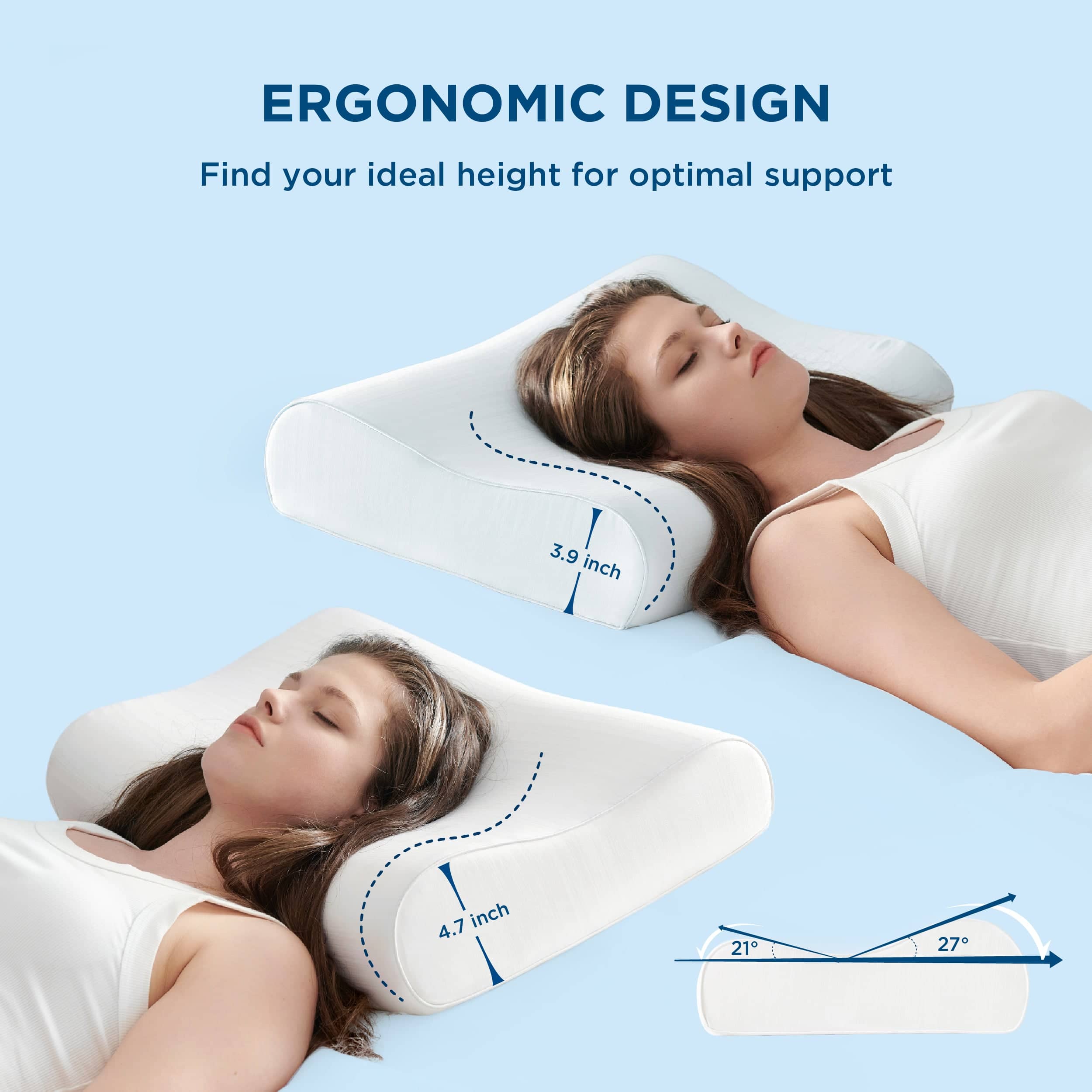 Bedsure Breescape Cooling Neck Cervical Pillow for Pain Relief