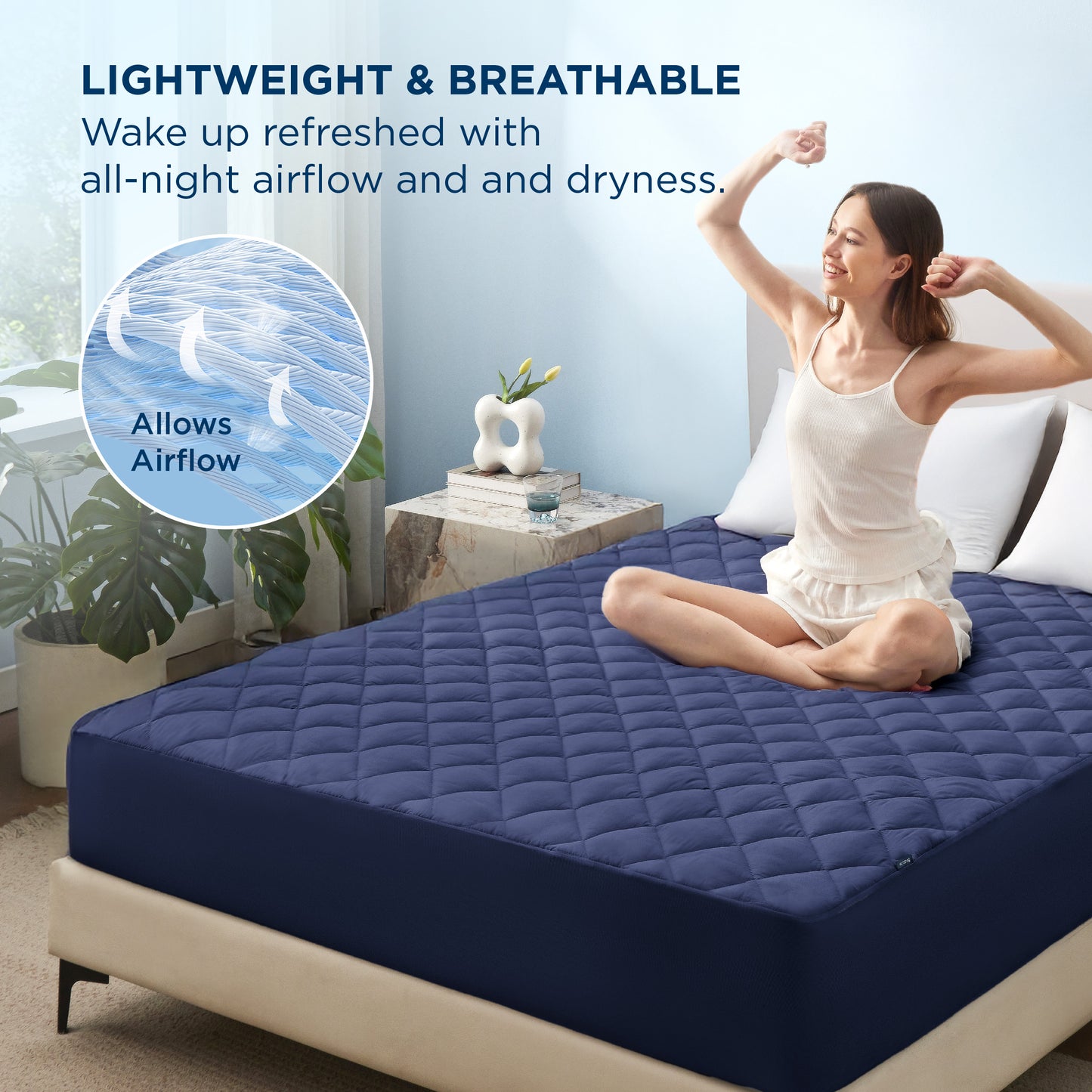 Diamond Quilted Waterproof Mattress Pad