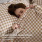 Ruffled Cotton-Like Gingham Sheet Set