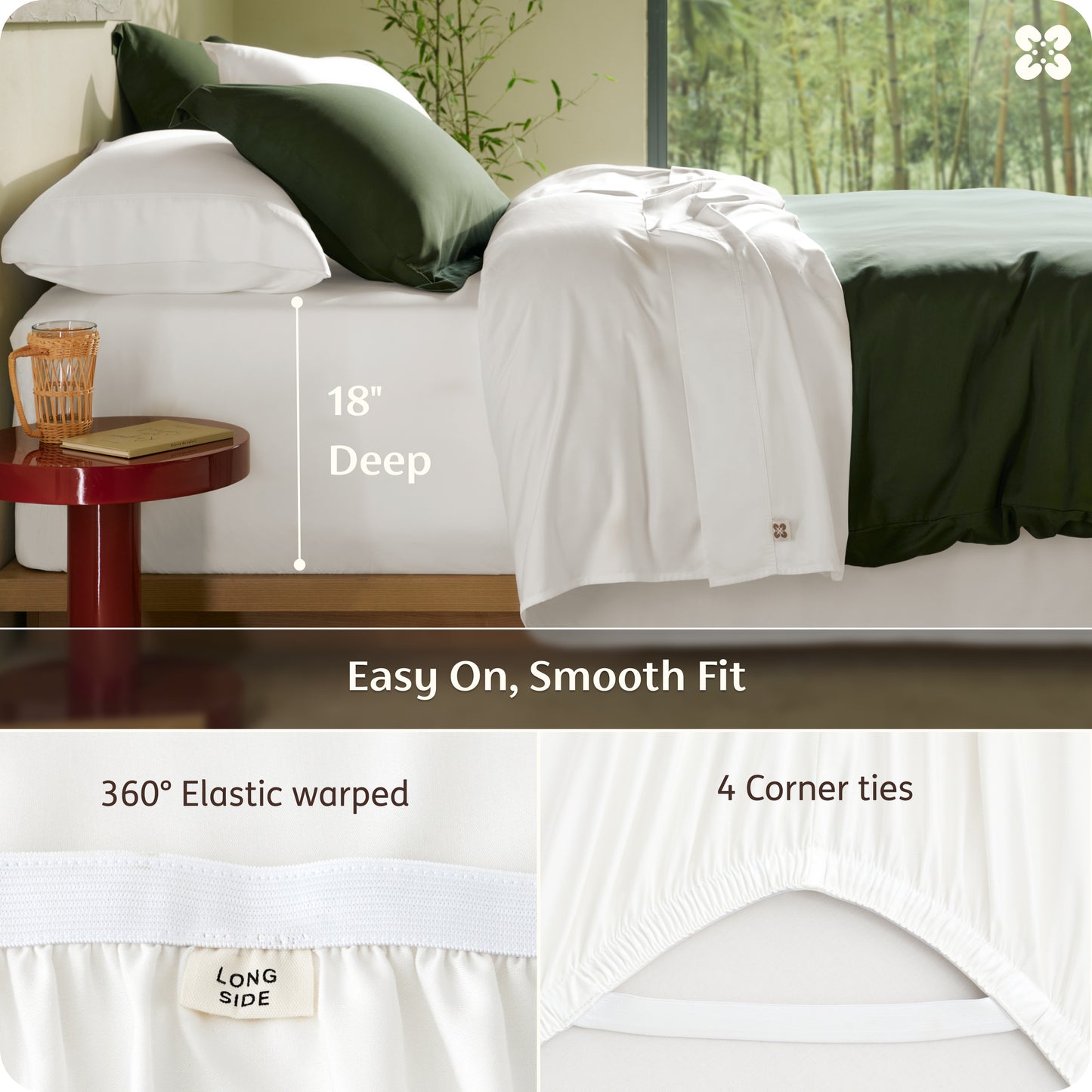 PureWoven™ Organically Grown Bamboo Viscose Fitted Sheet Set