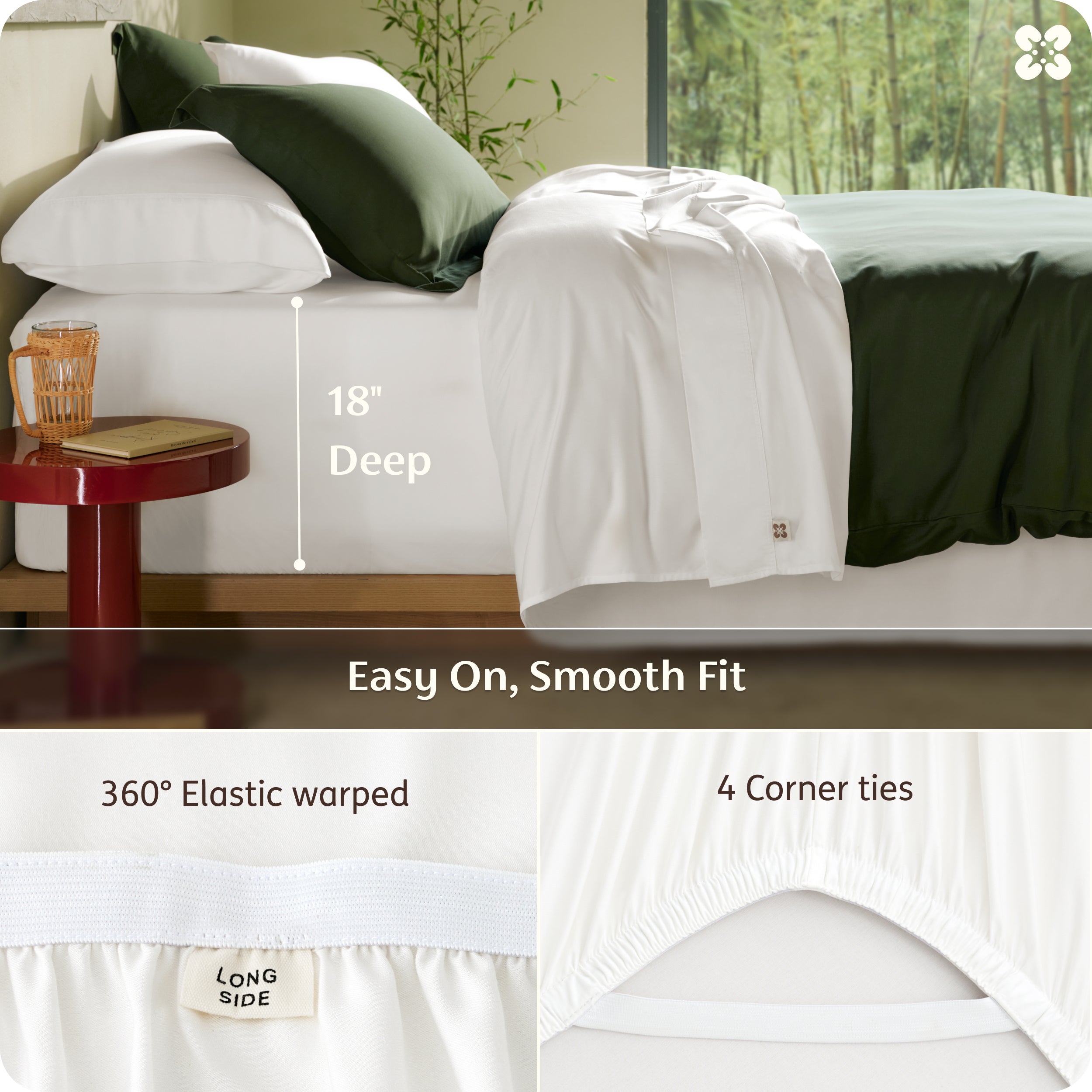 PureWoven™ Organically Grown Bamboo Viscose Fitted Sheet Set