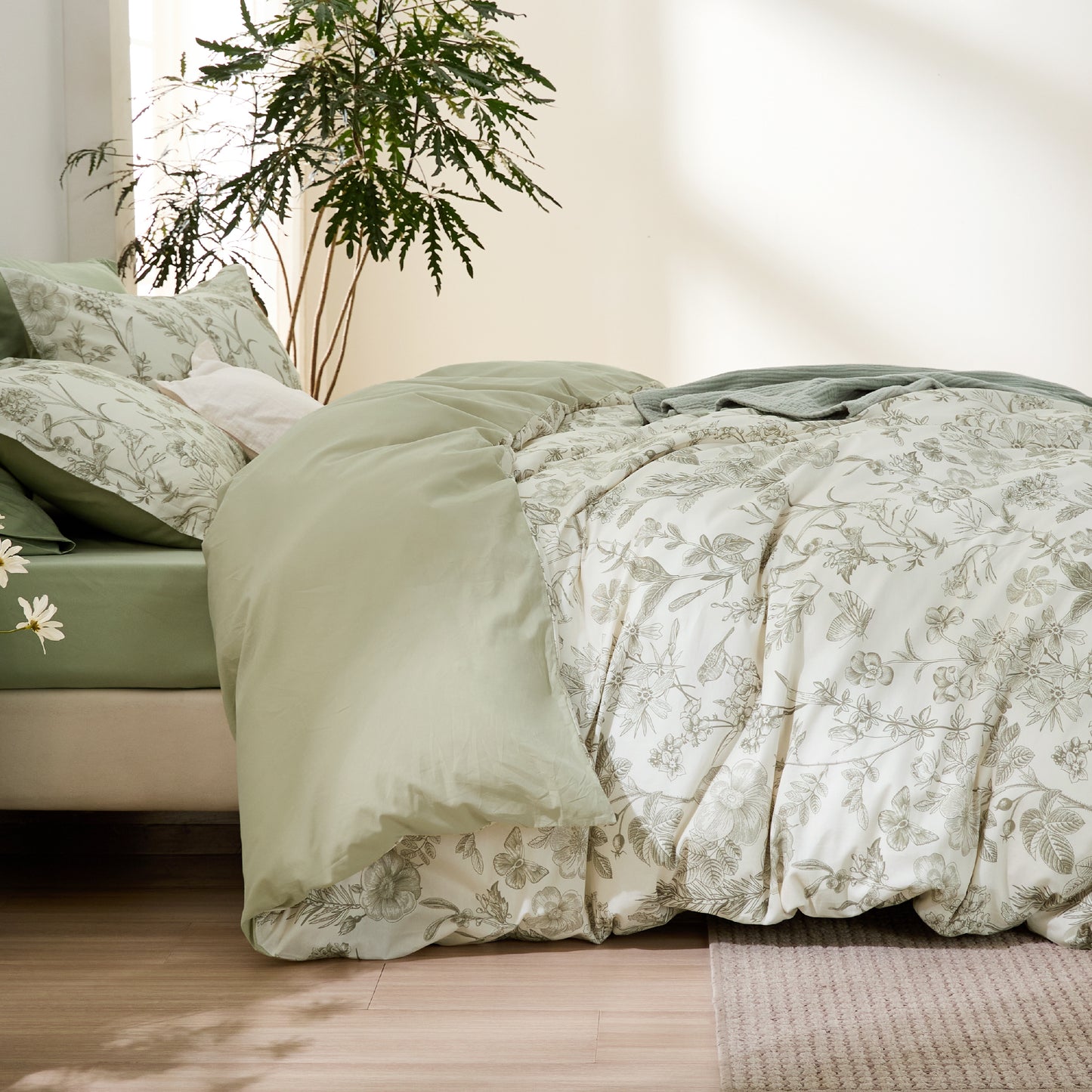 GentleSoft® 100% Cotton Patterned Duvet Cover Set