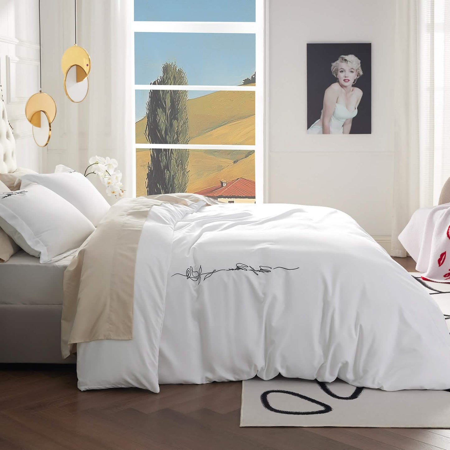 Marilyn Monroe™ Duvet Cover Set White Sketch