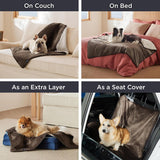 Reversible Sherpa and Microfiber Fleece Dog Blanket