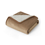 Reversible Sherpa and Microfiber Fleece Dog Blanket