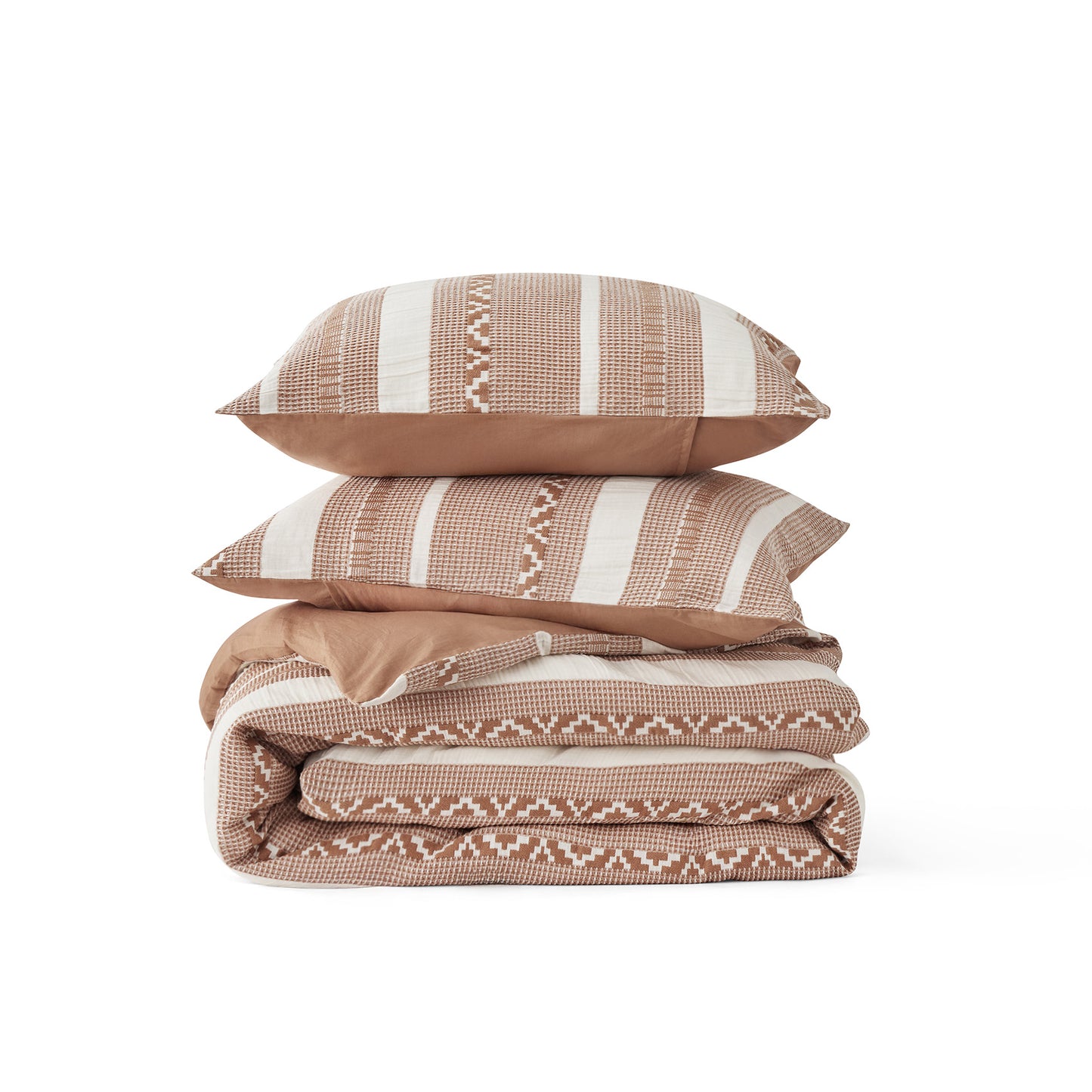 GentleSoft® Cotton Boho Waffle Weave Duvet Cover Set