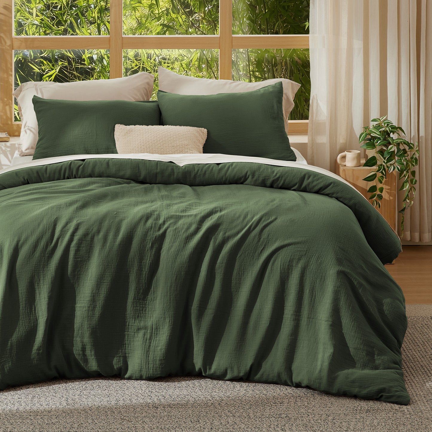 Rayon From Bamboo Cotton Muslin Duvet Cover Set