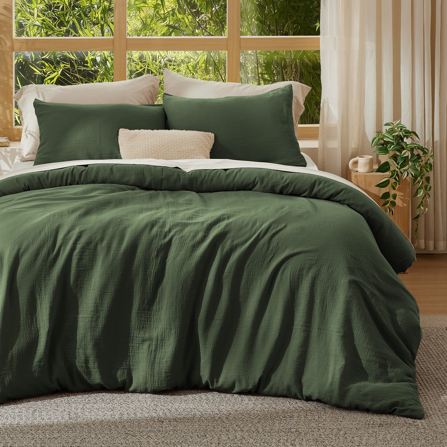 Rayon From Bamboo Cotton Muslin Duvet Cover Set