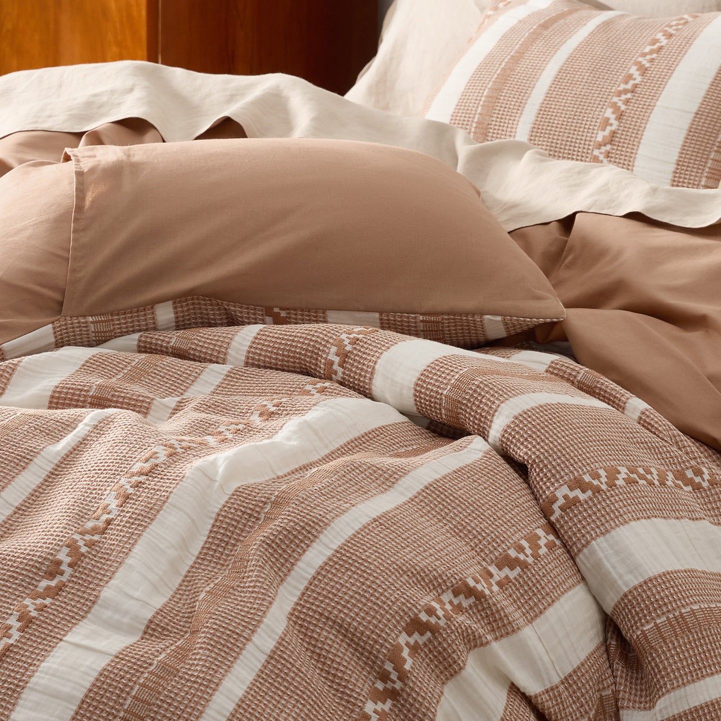GentleSoft® Cotton Boho Waffle Weave Duvet Cover Set