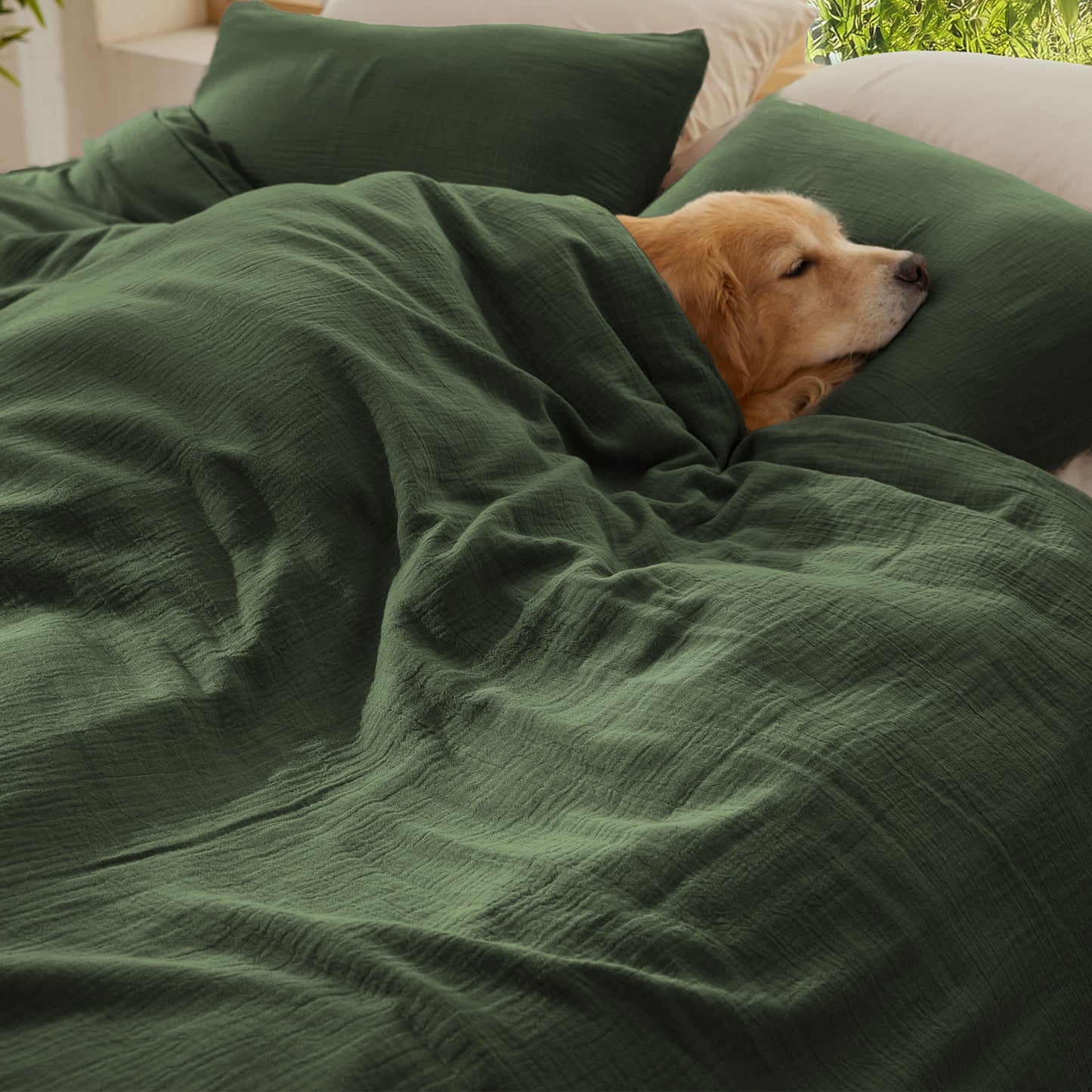 Rayon From Bamboo Cotton Muslin Duvet Cover Set