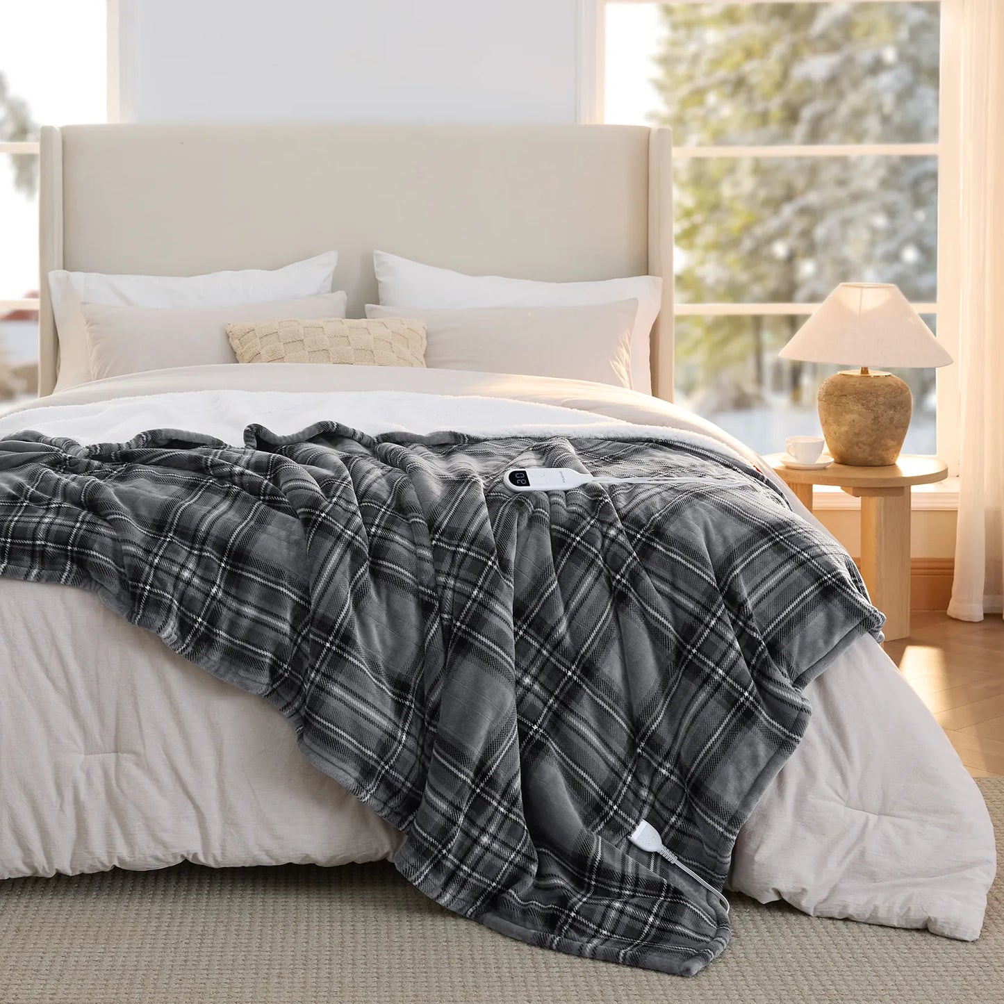 GentleSoft® Plaid Flannel Heated Blanket