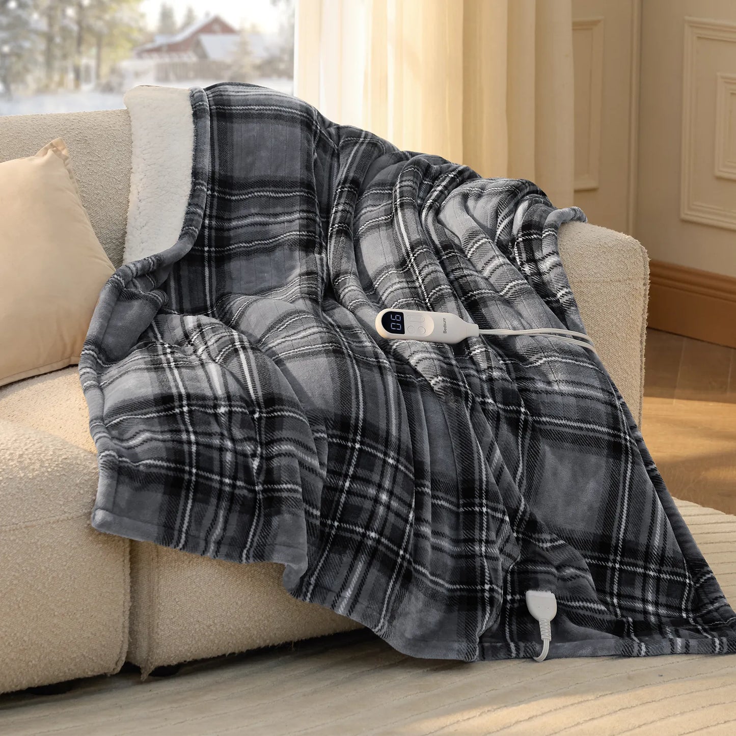 GentleSoft® Plaid Flannel Heated Blanket