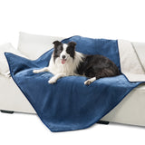 Reversible Sherpa and Microfiber Fleece Dog Blanket