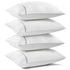 GentleSoft white diamond pattern pillows with gray piping, set of 4, on white background.