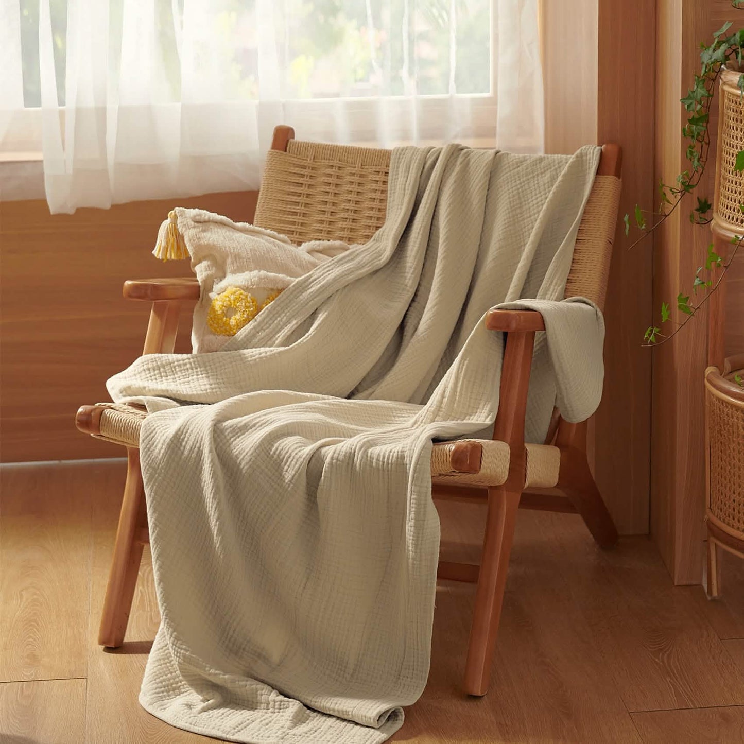 100% Cotton Gauze Spring Throw Blanket