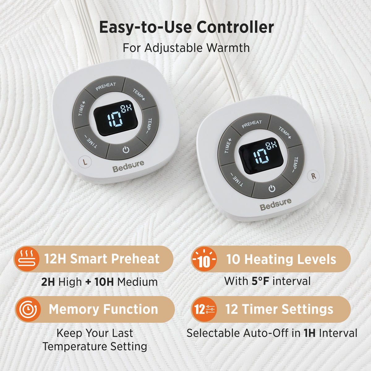 Luxury Jacquard Heated Mattress Pad