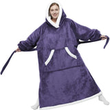 Sherpa Fleece Long Blanket Hoodie