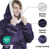 Sherpa Fleece Long Blanket Hoodie