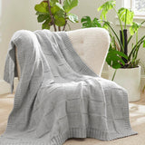 Air Yarn Knit Throw Blanket