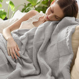 Air Yarn Knit Throw Blanket