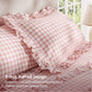 Ruffled Cotton-Like Gingham Sheet Set