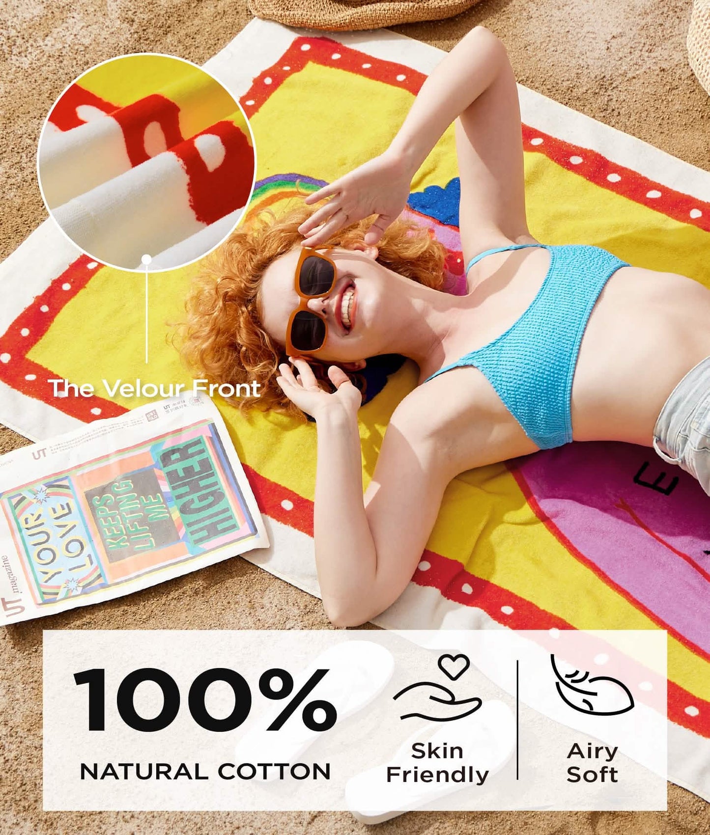 U by 100% Cotton- Simplicity Oversized Beach Towel