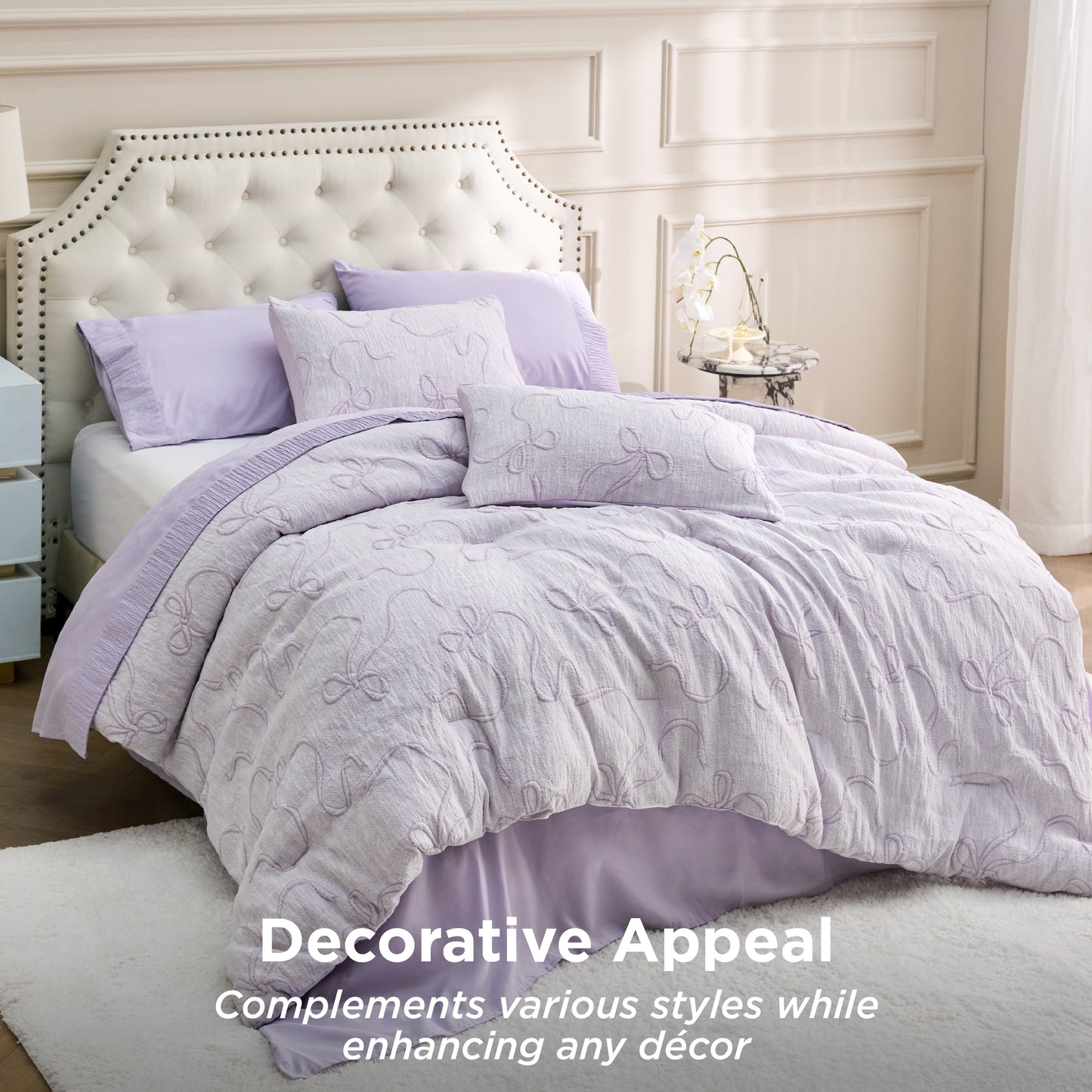 Graceful Bow Jacquard Comforter Set