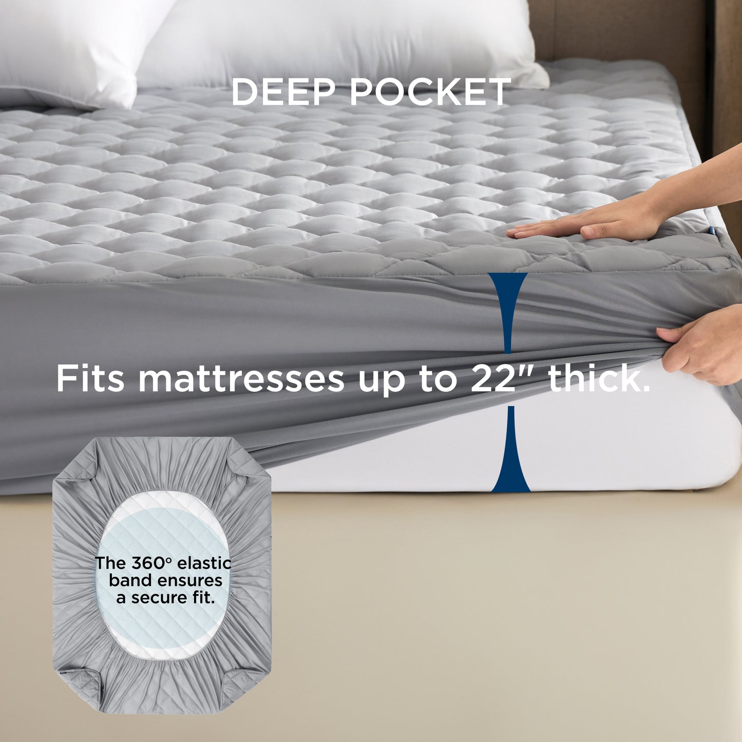 Diamond Quilted Waterproof Mattress Pad