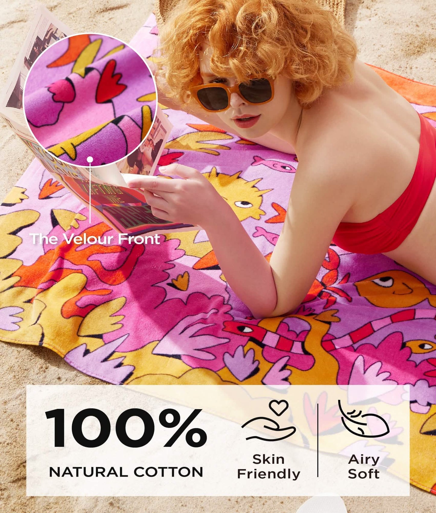 U by 100% Cotton - Underwater World Oversized Beach Towel