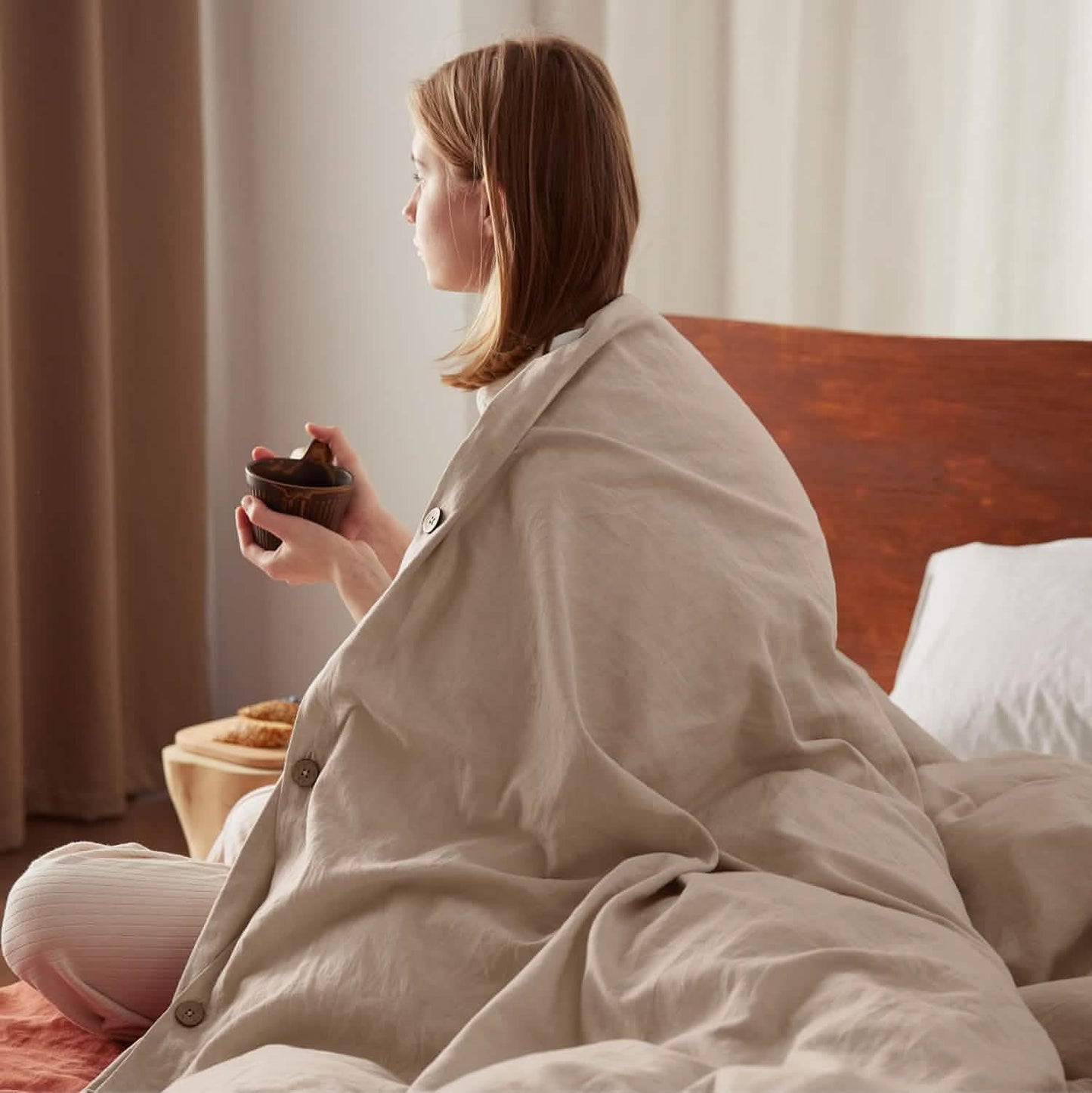 Cotton Linen Hybrid Duvet Cover Set