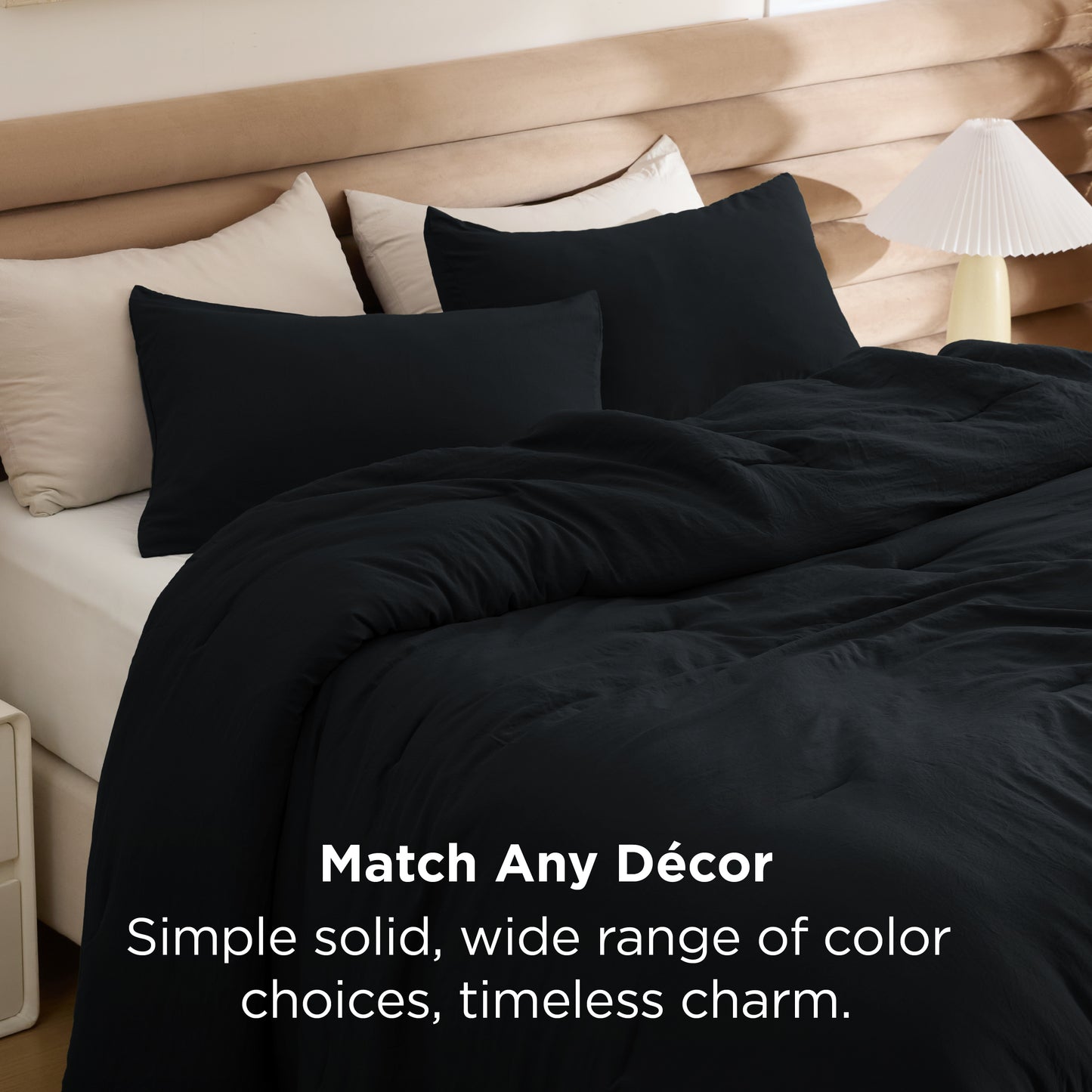Prewashed Plain Comforter Set