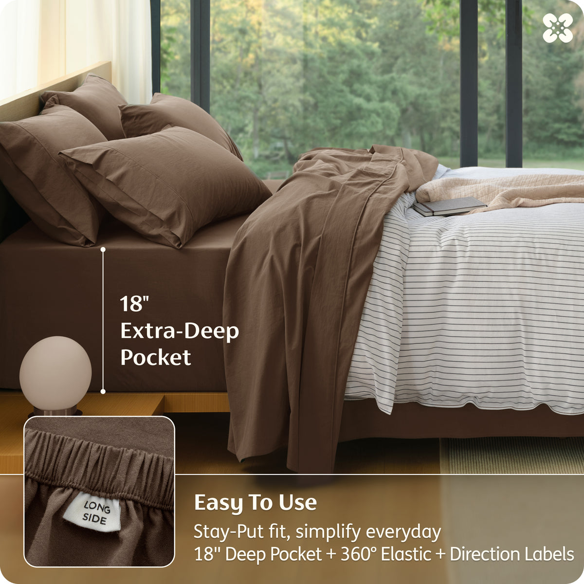 6-Piece Washed Cotton Sheet Set