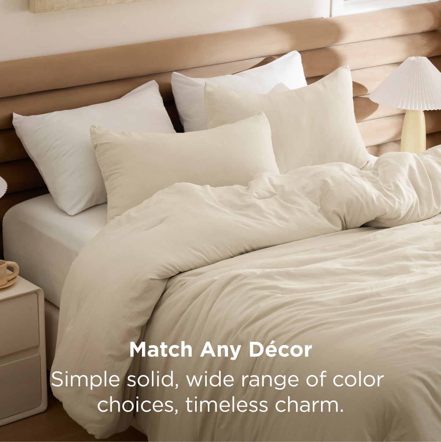 Prewashed Plain Comforter Set