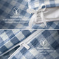 Ruffled Cotton-Like Gingham Duvet Cover Set