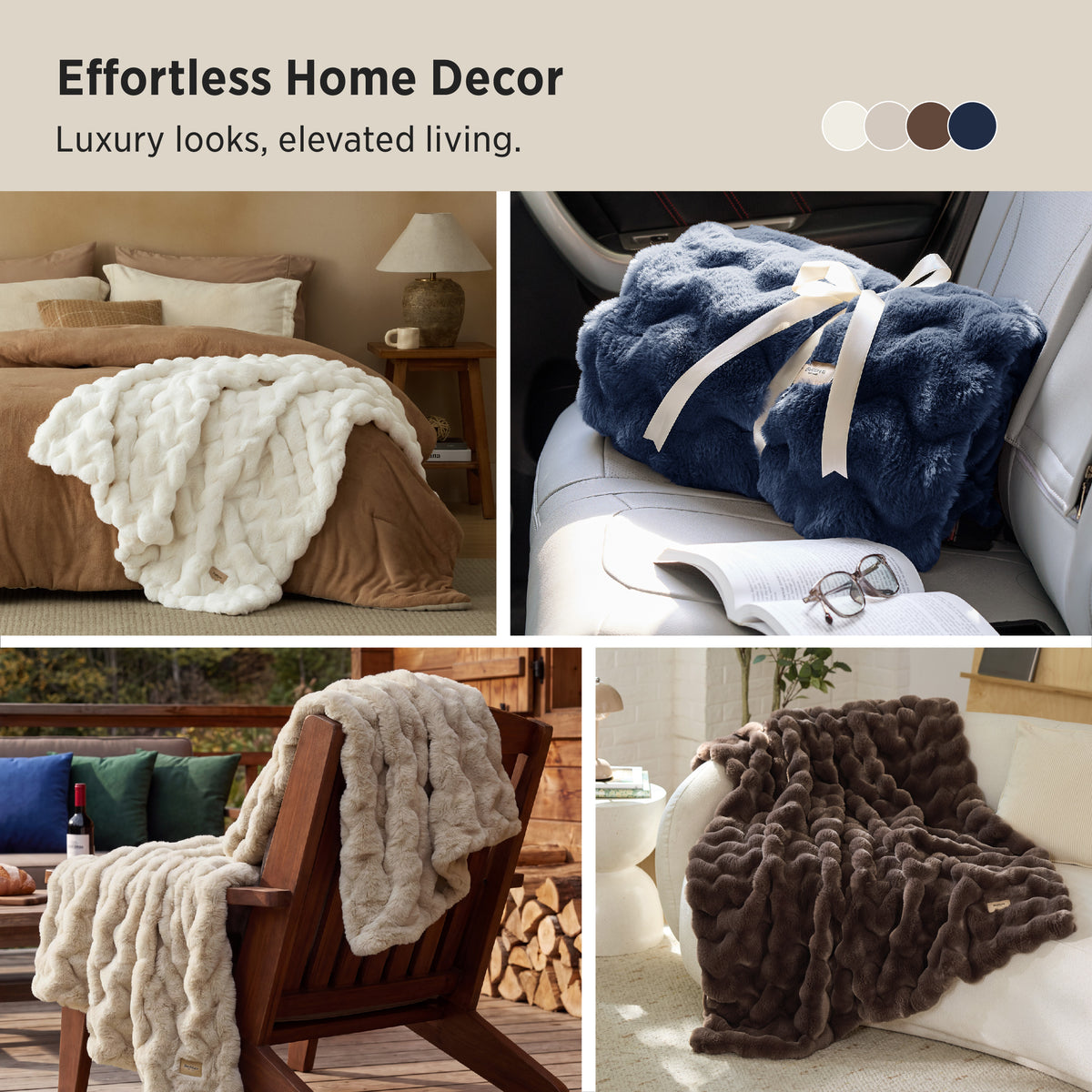 Faux Fur Throw Blanket