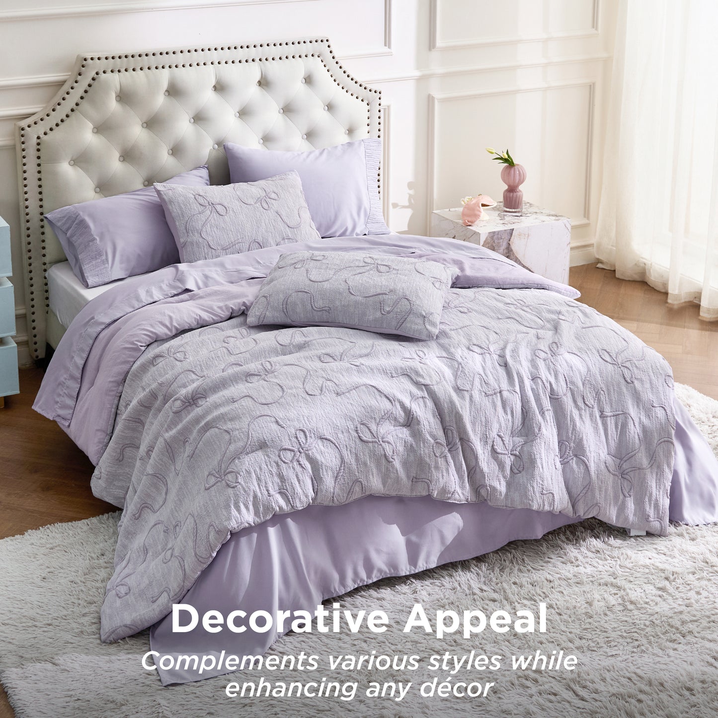 Graceful Bow Jacquard Comforter Set