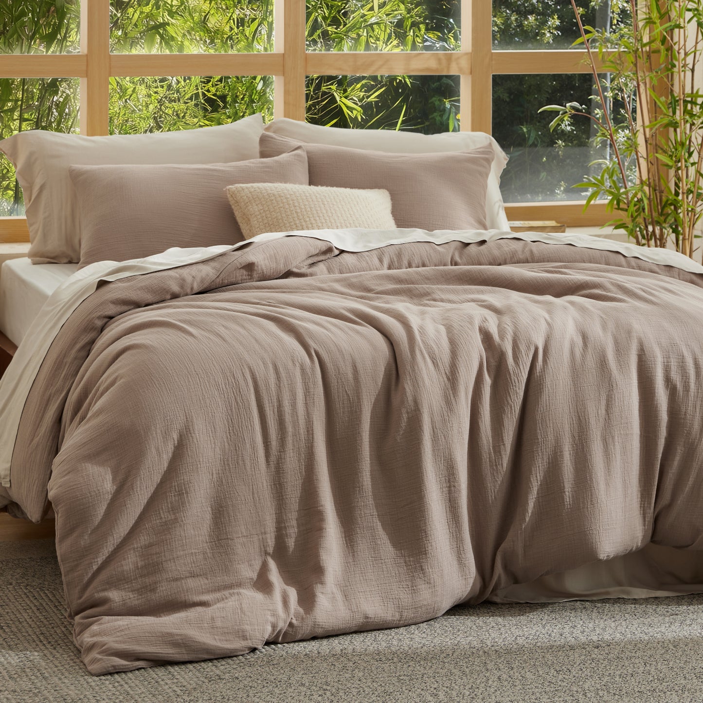 Rayon From Bamboo Cotton Muslin Duvet Cover Set