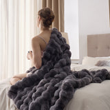 Ultra-Plush Bubble Faux Fur Blanket