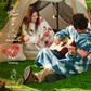 Printed Shaggy Sherpa Blanket Hoodie Sky Blue