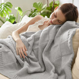 Air Yarn Knit Throw Blanket