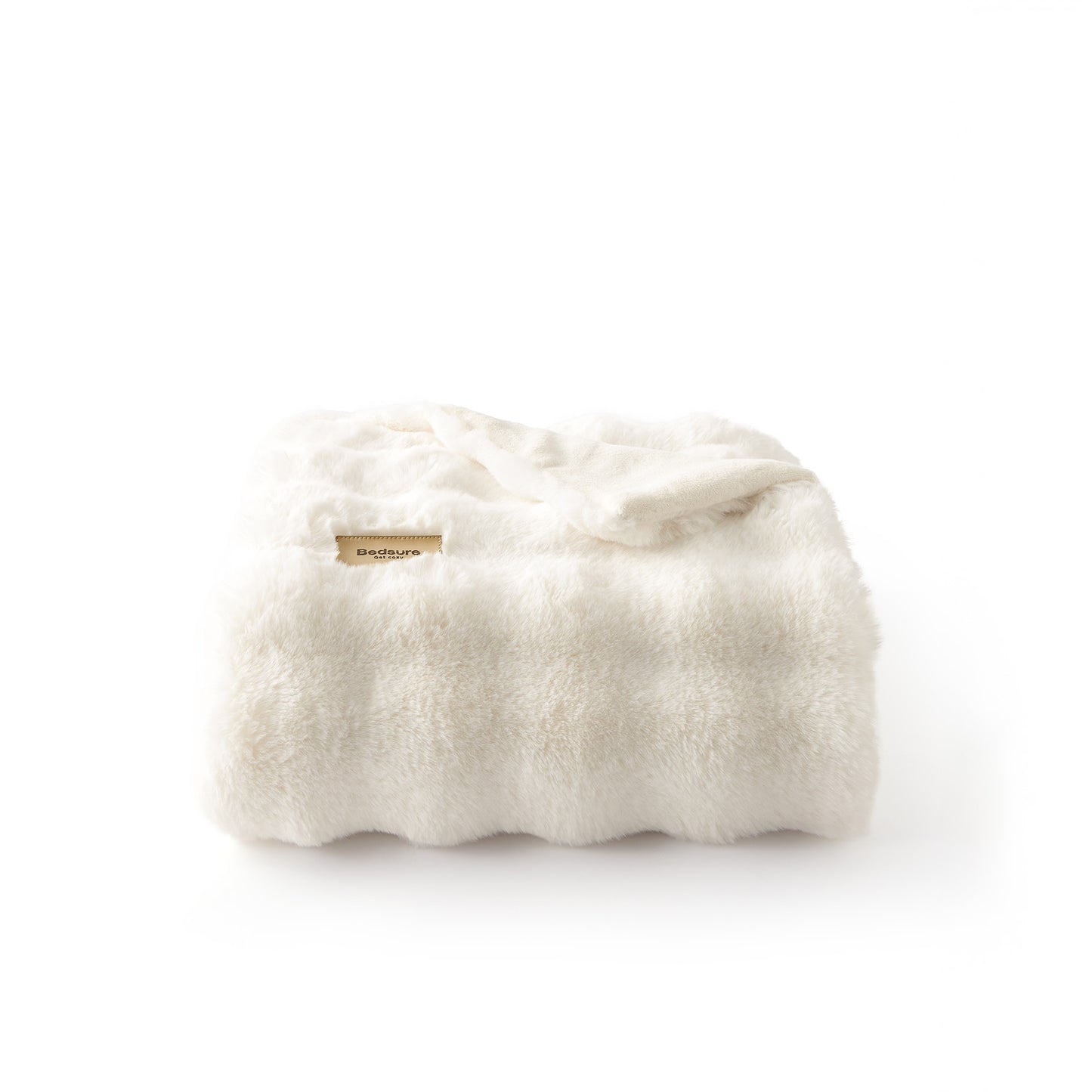 GentleSoft™ Bubble Faux Fur Blanket ( Cream )